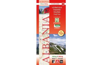 Hiking Maps Balkans Albania hiking & biking Map 1, Vermoshi, Tamare, Razma, Thethi 1:50.000 Huber Verlag