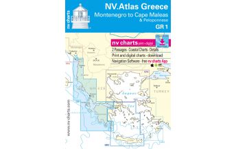 Seekarten Griechenland NV-Atlas GR 1 - Griechenland 1 - Montenegro to Cape Maléas & Peleponnese Nautische Veröffentlichungen