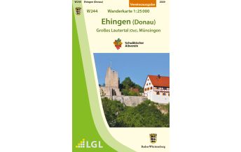 Wanderkarten Schwarzwald - Schwäbische Alb Albverein-Karte W244, Ehingen (Donau) - Großes Lautertal (Ost), Münsingen 1:25.000 Landesvermessungsamt Baden-Württemberg