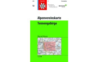 Ski Touring Maps Alpenvereinskarte 13, Tennengebirge 1:25.000 Österreichischer Alpenverein