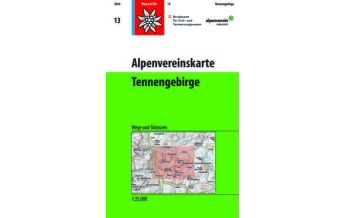 Skitourenkarten Alpenvereinskarte 13, Tennengebirge 1:25.000 Österreichischer Alpenverein