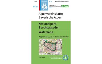 Skitourenkarten Alpenvereinskarte BY-21, Nationalpark Berchtesgaden, Watzmann 1:25.000 Österreichischer Alpenverein