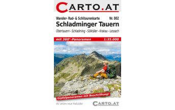 Skitourenkarten Wander-, Rad- & Schitourenkarte 802, Schladminger Tauern 1:35.000 Carto.at