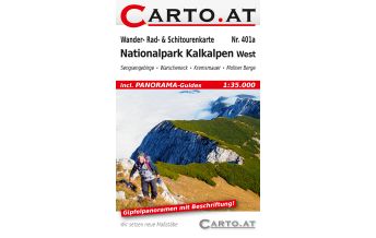 Ski Touring Maps Wander-, Rad- & Schitourenkarte 401a, Nationalpark Kalkalpen West 1:35.000 Carto.at