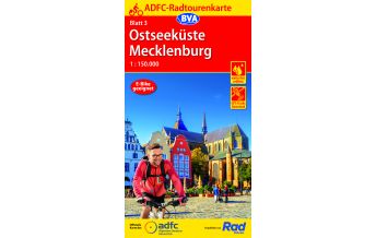 Radkarten ADFC-Radtourenkarte 3, Ostseeküste - Mecklenburg 1:150.000 BVA BikeMedia