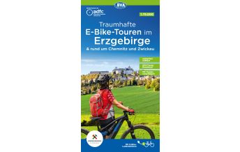 Radkarten ADFC Traumhafte E-Bike-Touren im Erzgebirge mit Tourenvorschlägen, 1:75.000, wetterfest, reißfest, GPS-Tracks Download BVA BikeMedia