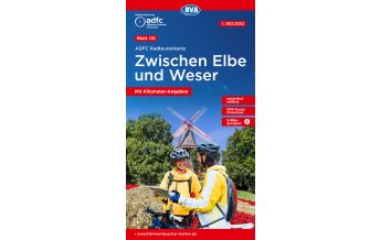 Cycling Maps ADFC Radtourenkarte 6, zwischen Elbe und Weser 1:150.000 BVA BikeMedia
