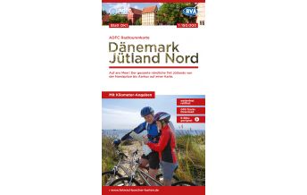 Radkarten ADFC-Radtourenkarte Dänemark DK1, Jütland Nord 1:150.000 BVA BikeMedia