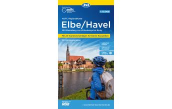 Cycling Maps ADFC-Regionalkarte Elbe/Havel, 1:75.000, mit Tagestourenvorschlägen, mit Knotenpunkten, reiß- und wetterfest, E-Bike-geeignet, GPS-Tracks Download BVA BikeMedia