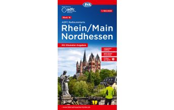 Cycling Maps ADFC Radtourenkarte 16, Rhein, Main, Nordhessen 1:150.000 BVA BikeMedia