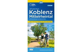 Radkarten Deutschland ADFC-Regionalkarte Koblenz, Mittelrheintal 1:75.000 BVA BikeMedia