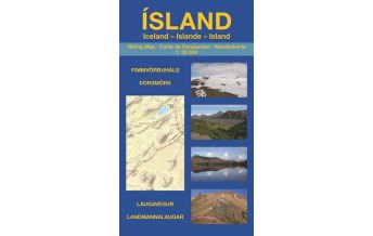 Hiking Maps Iceland Island - Wanderkarte Landmannalaugar, Laugavegur, Þórsmörk, Fimmvörðuháls 1:50.000 Eigenverlag Uwe Grunewald