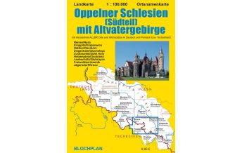 Road Maps Czech Republic Landkarte Oppelner Schlesien (Südteil) mit Altvatergebirge 1:100.000 Bloch 
