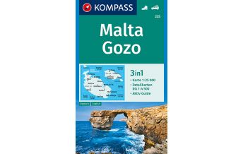 Hiking Maps Europe Kompass-Karte 235, Malta, Gozo 1:25.000 Kompass-Karten GmbH