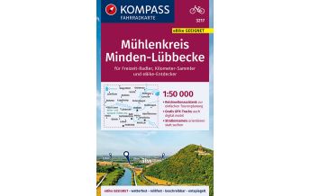 Radkarten Kompass Fahrradkarte 3217, Mühlenkreis Minden-Lübbecke 1:50.000 Kompass-Karten GmbH