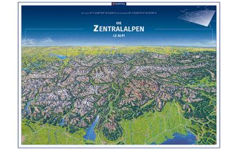Poster and Wall Maps Die Zentralalpen Panorama Kompass-Karten GmbH