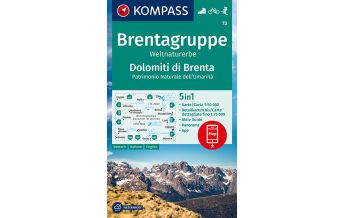 KOMPASS Wanderkarte Brentagruppe, Weltnaturerbe, Dolomiti di Brenta Kompass-Karten GmbH