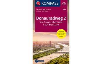 Radführer Kompass Fahrrad-Tourenkarte 7004, Donauradweg 2 - Von Passau über Wien nach Bratislava 1:50.000 Kompass-Karten GmbH