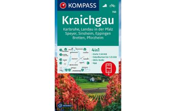 Hiking Maps Germany KOMPASS Wanderkarte Kraichgau, Karlsruhe, Landau i. d. Pfalz, Speyer, Sinsheim, Eppingen, Bretten, Pforzheim, 768 Kompass-Karten GmbH