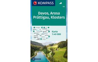 Wanderkarten Vorarlberg Kompass-Karte 113, Davos, Arosa, Prättigau, Klosters 1:40.000 Kompass-Karten GmbH