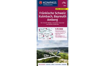 Cycling Maps KOMPASS Fahrradkarte 3354 Fränkische Schweiz, Kulmbach, Bayreuth, Amberg 1:70.000 Kompass-Karten GmbH