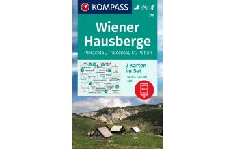 Wanderkarten Niederösterreich Kompass-Kartenset 210, Wiener Hausberge, Pielachtal, Traisental 1:50.000 Kompass-Karten GmbH