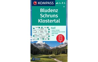 Wanderkarten Vorarlberg Kompass-Karte 32, Bludenz, Schruns, Klostertal 1:50.000 Kompass-Karten GmbH
