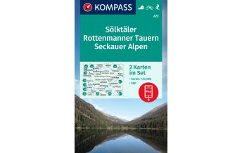 Hiking Maps Styria Kompass-Kartenset 223, Sölktäler, Rottenmanner Tauern, Seckauer Alpen 1:55.000 Kompass-Karten GmbH