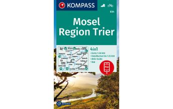 Wanderkarten Deutschland Kompass-Karte 834, Mosel, Region Trier 1:50.000 Kompass-Karten GmbH