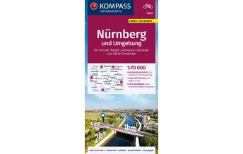 Radkarten KOMPASS Fahrradkarte 3343 Nürnberg und Umgebung 1:70.000 Kompass-Karten GmbH