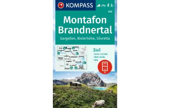 Wanderkarten Vorarlberg Kompass-Karte 032, Montafon, Gargellen, Bielerhöhe, Silvretta, Brandnertal 1:25.000 Kompass-Karten GmbH