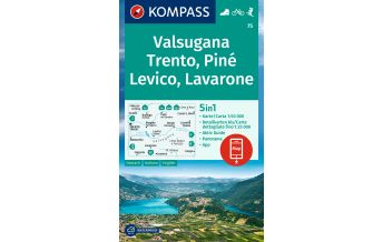 Hiking Maps Italy Kompass-Karte 75, Valsugana, Trento/Trient, Piné, Levico, Lavarone 1:50.000 Kompass-Karten GmbH