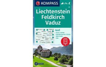 Wanderkarten Vorarlberg Kompass-Karte 21, Liechstenstein, Feldkirch, Vaduz 1:50.000 Kompass-Karten GmbH