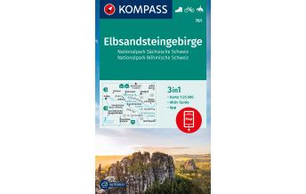 Hiking Maps Germany KOMPASS Wanderkarte 761 Elbsandsteingebirge, Nationalpark Sächsische Schweiz, Nationalpark Böhmische Schweiz 1:25000 Kompass-Karten GmbH