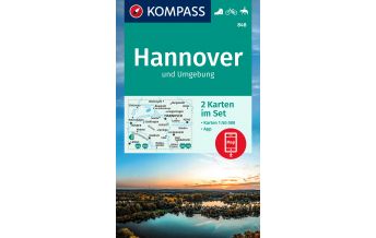 Hiking Maps Germany KOMPASS Wanderkarte 848 Hannover und Umgebung 1:50000 (2 Karten im Set) Kompass-Karten GmbH