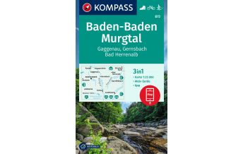 Wanderkarten Schwarzwald - Schwäbische Alb KOMPASS Wanderkarte 872 Baden-Baden, Murgtal, Gaggenau, Gernsbach, Bad Herrenalb 1:25.000 Kompass-Karten GmbH