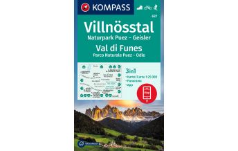 Wanderkarten Südtirol & Dolomiten Kompass-Karte 627, Villnösstal/Val di Funes 1:25.000 Kompass-Karten GmbH