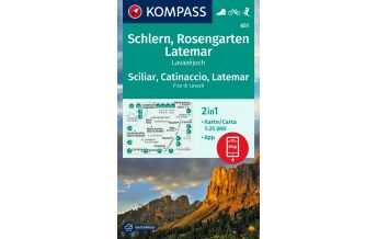 Hiking Maps Italy Kompass-Karte 651, Schlern, Rosengarten, Latemar 1:25.000 Kompass-Karten GmbH