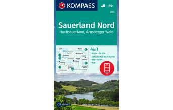 Hiking Maps Germany Kompass-Karte 841, Sauerland Nord, Hochsauerland, Arnsberger Wald 1:50.000 Kompass-Karten GmbH