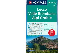 Wanderkarten Italien Kompass Karte 105, Lecco, Valle Brembana 1:50.000 Kompass-Karten GmbH