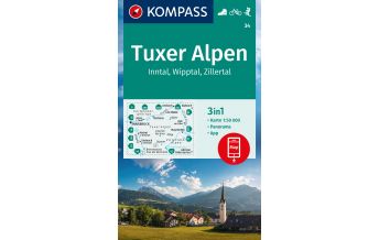Hiking Maps Tyrol Kompass-Karte 34, Tuxer Alpen, Inntal, Wipptal, Zillertal 1:50.000 Kompass-Karten GmbH