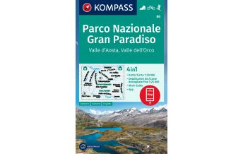 Wanderkarten KOMPASS Wanderkarte 86 Parco Nazionale Gran Paradiso, Valle d'Aosta, Valle dell'Orco 1:50.000 Kompass-Karten GmbH