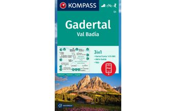 Hiking Maps South Tyrol + Dolomites Kompass-Karte 51, Gadertal/Val Badia 1:25.000 Kompass-Karten GmbH
