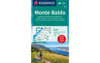 Hiking Maps KOMPASS Wanderkarte 129 Monte Baldo, Malcesine, Nago-Torbole, Garda 1:25.000 Kompass-Karten GmbH