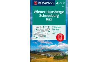 Hiking Maps Styria Kompass-Kartenset 228, Wiener Hausberge - Schneeberg, Rax 1:25.000 Kompass-Karten GmbH