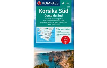Wanderkarten Frankreich Kompass-Kartenset 2251, Korsika Süd/Corse du Sud 1:50.000 Kompass-Karten GmbH