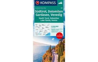 Road Maps Italy KOMPASS Autokarte Südtirol, Dolomiten, Gardasee, Venedig 1:250.000 Kompass-Karten GmbH