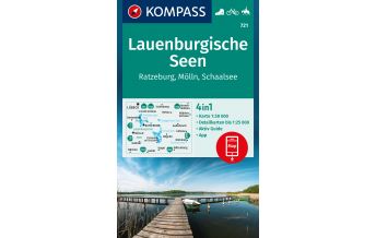 Wanderkarten Deutschland Kompass-Karte 721, Lauenburgische Seen 1:50.000 Kompass-Karten GmbH