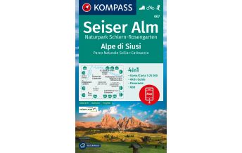 Hiking Maps South Tyrol + Dolomites Kompass-Karte 067, Seiser Alm/Alpe di Siusi, Naturpark Schlern-Rosengarten 1:25.000 Kompass-Karten GmbH