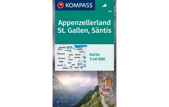 Hiking Maps KOMPASS Wanderkarte 112 Appenzellerland, St. Gallen, Säntis 1:40.000 Kompass-Karten GmbH